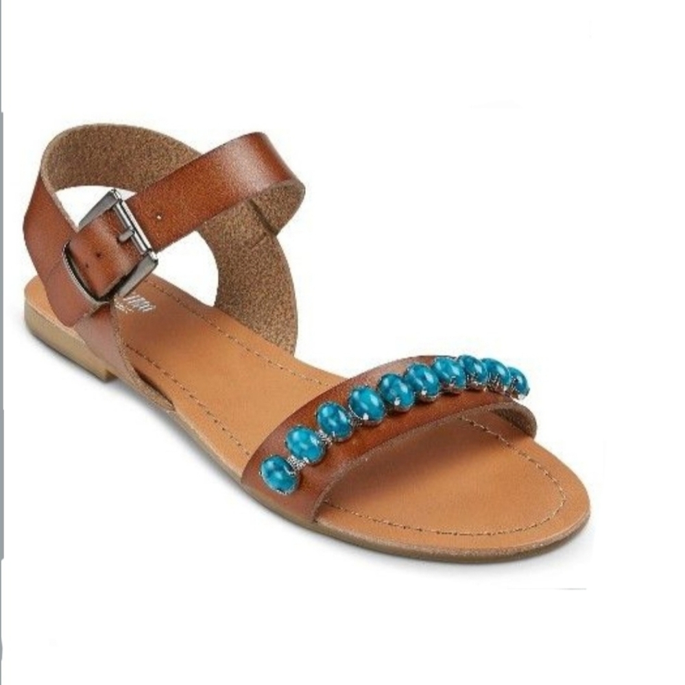 🦋Turquoise Beaded Sandals